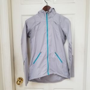 MEC lightweight gray water resistant running jacket xsmall